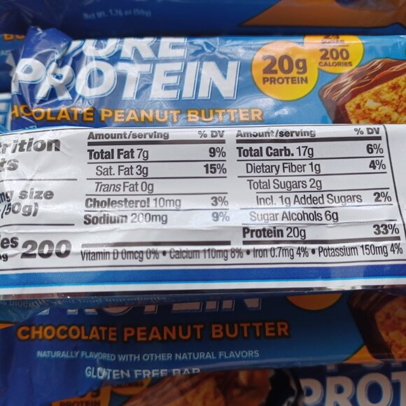 Pure Protein Chocolate Peanut Butter Bars, 20 count (Barras de Proteína) - Picture 8 of 8
